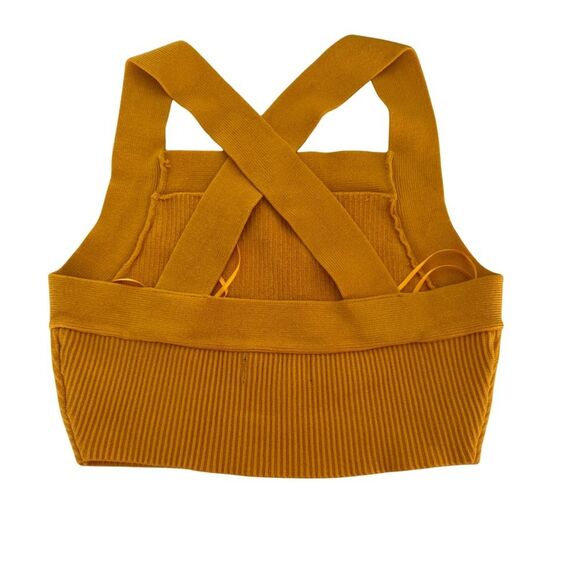 House of Harlow 1960 Women’s Yellow Ribbed Crop Tank Sweater Size XS - Picture 2 of 5